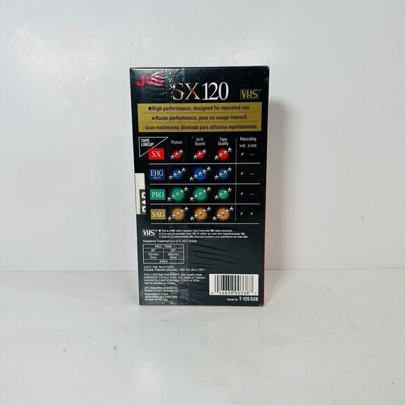 JVC VHS Tapes T-120 SX Blank High Performance New & Sealed - Picture 2 of 2